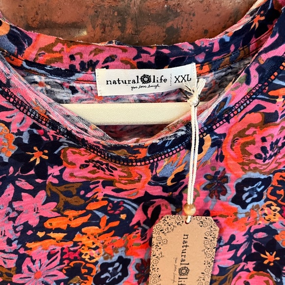 NATURAL LIFE Pink and Orange tee - Picture 2 of 4